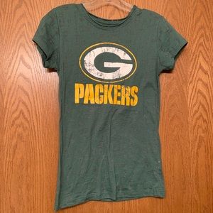 Ladies Green Bay Packers Burnout T-shirt Medium
